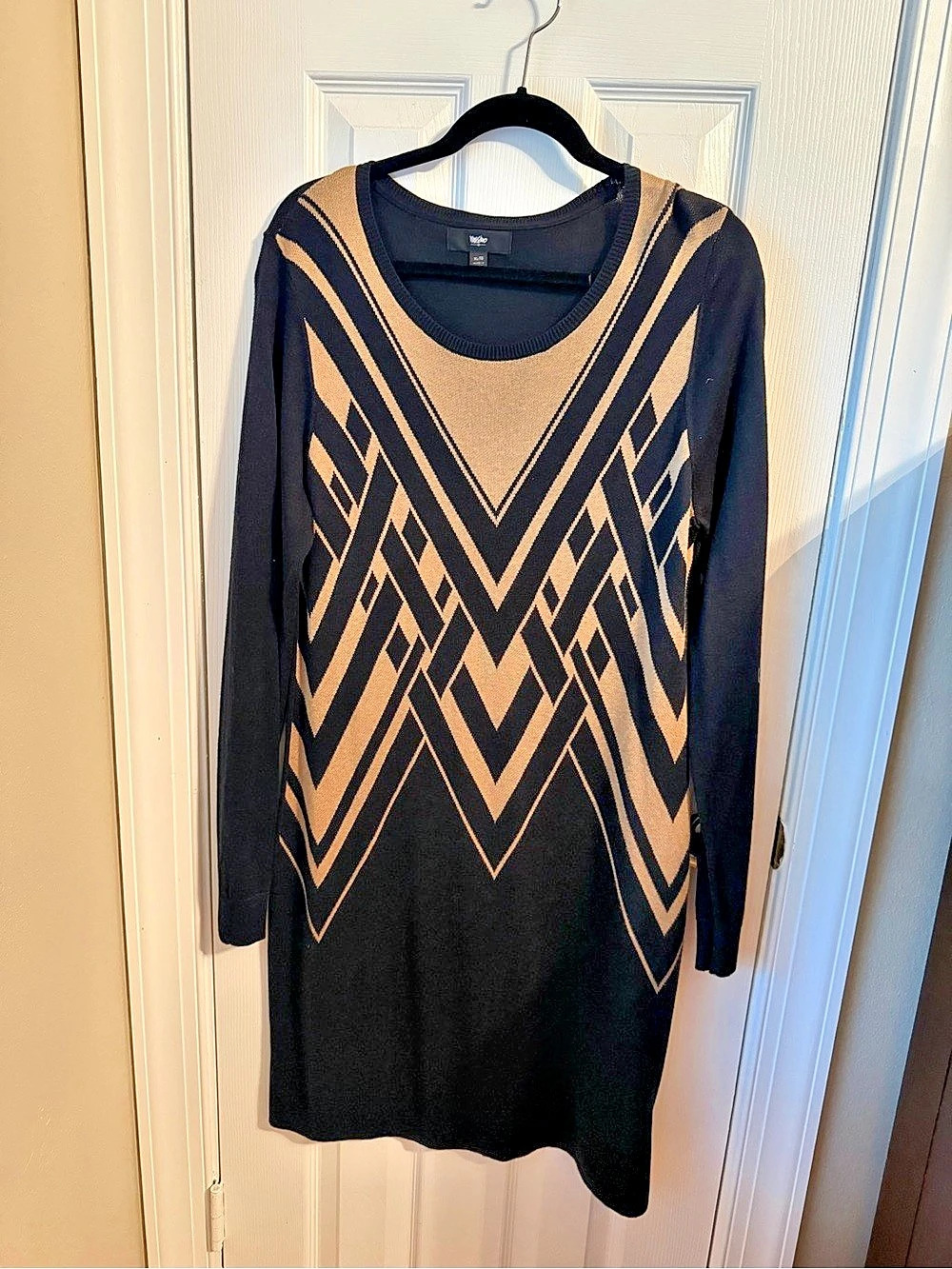 Mossimo Geometric Mini Dress in Black & Brown Size XL